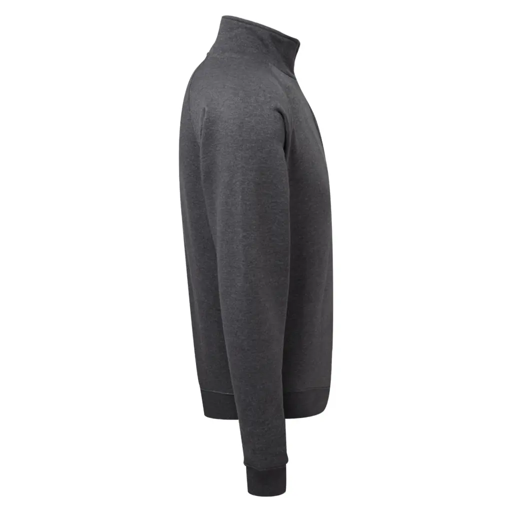 Premium Sweater met Ritskraag (62-032-0), dark heather grey — productfoto 7