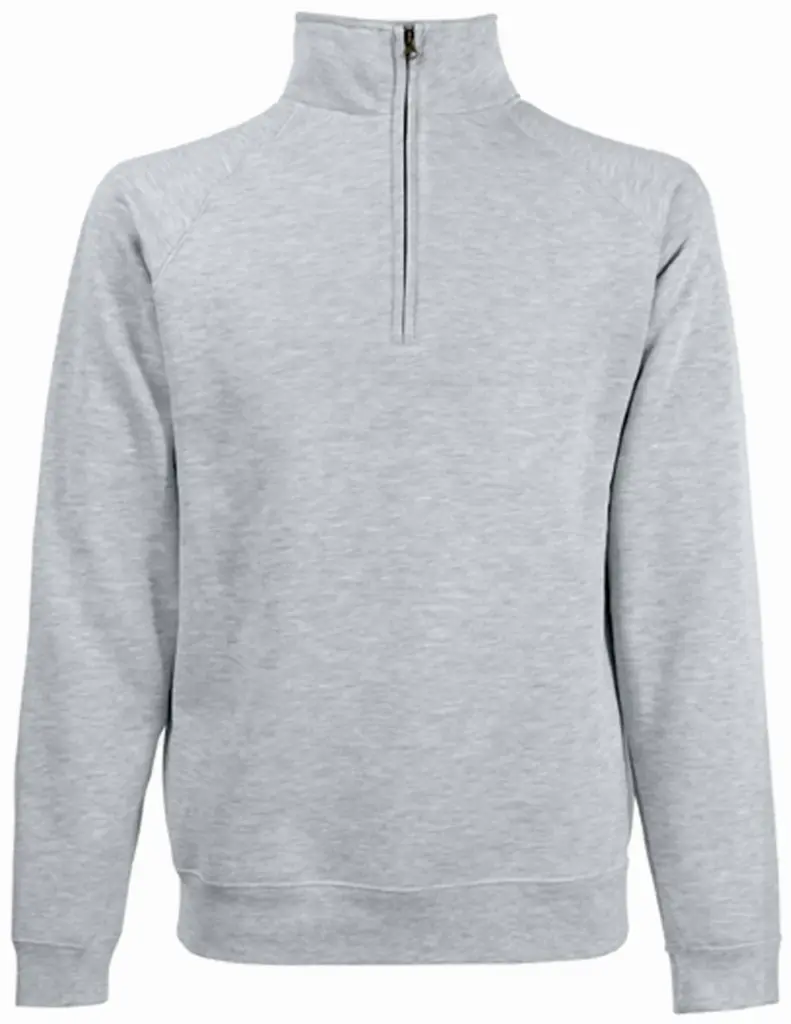 Premium Sweater met Ritskraag (62-032-0), heather grey — productfoto 9