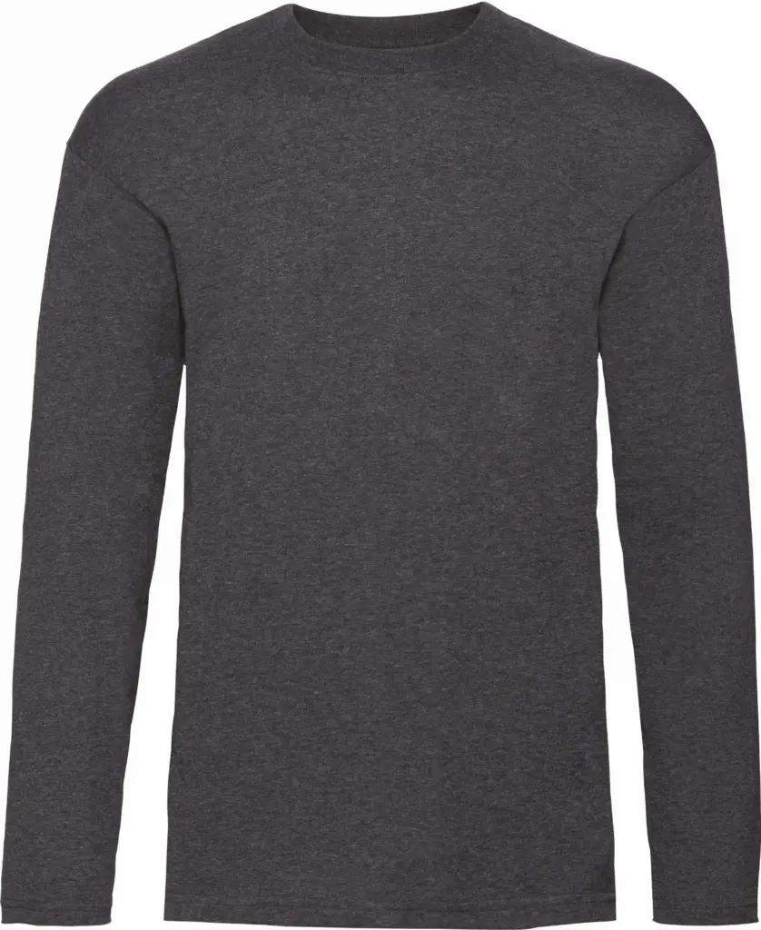 Valueweight Long Sleeve T (61-038-0), dark heather grey — productfoto 9