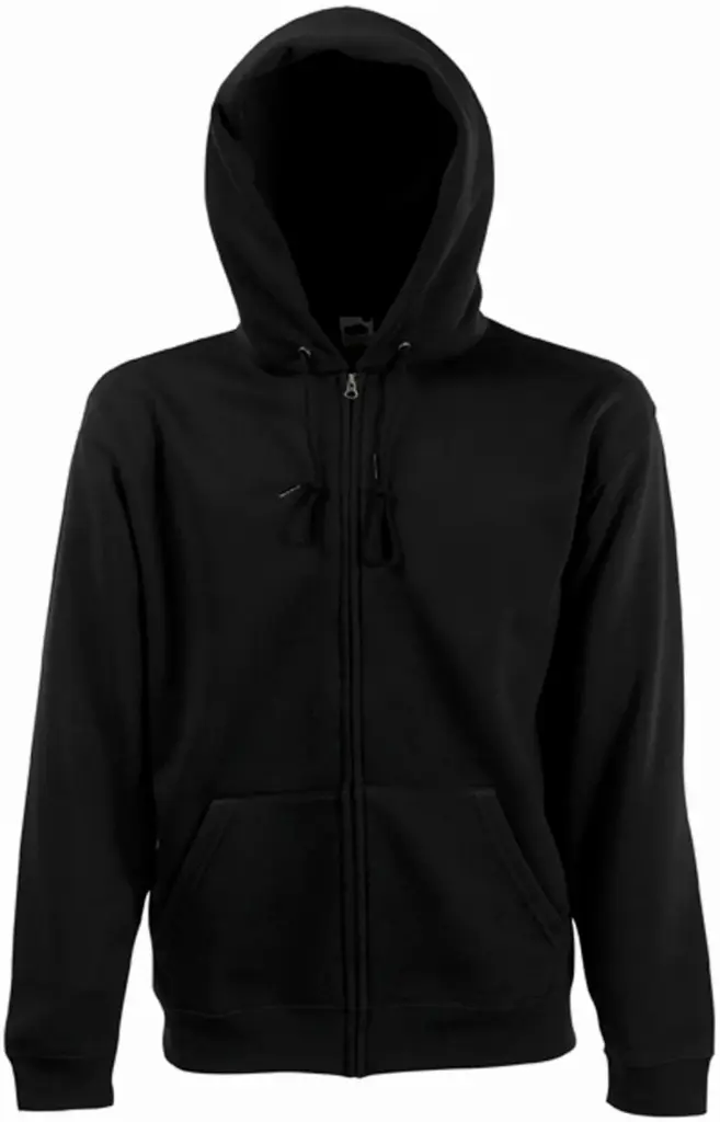 PS_SC361C_BLACK - Hidalgo-werbeartikel Men's Premium Full Zip Hooded Sweatshirt (62-034-0), black — productfoto 5