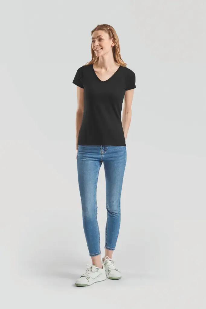 Lady-fit Valueweight V-neck T (61-398-0)