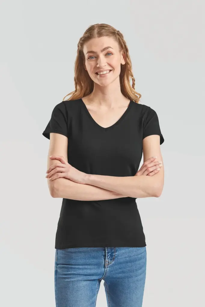 Lady-fit Valueweight V-neck T (61-398-0) — productfoto 2