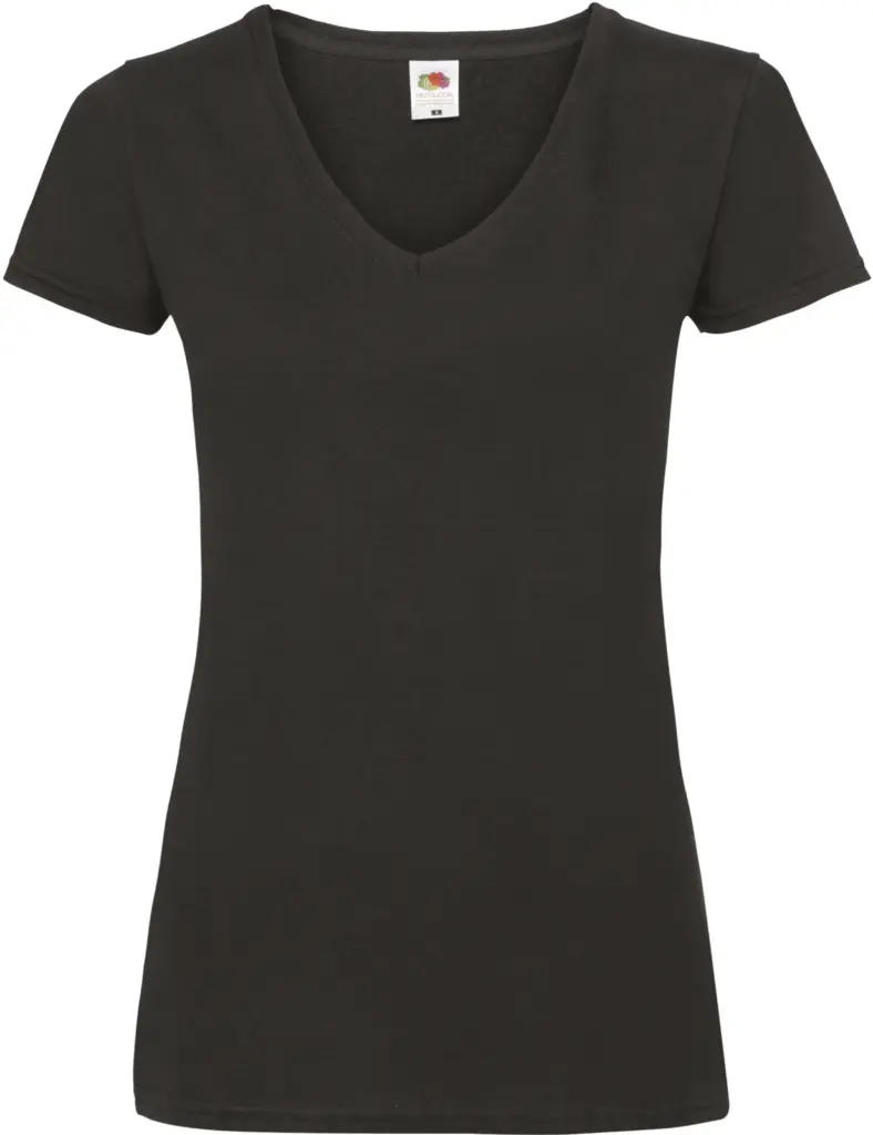 Lady-fit Valueweight V-neck T (61-398-0), black — productfoto 6