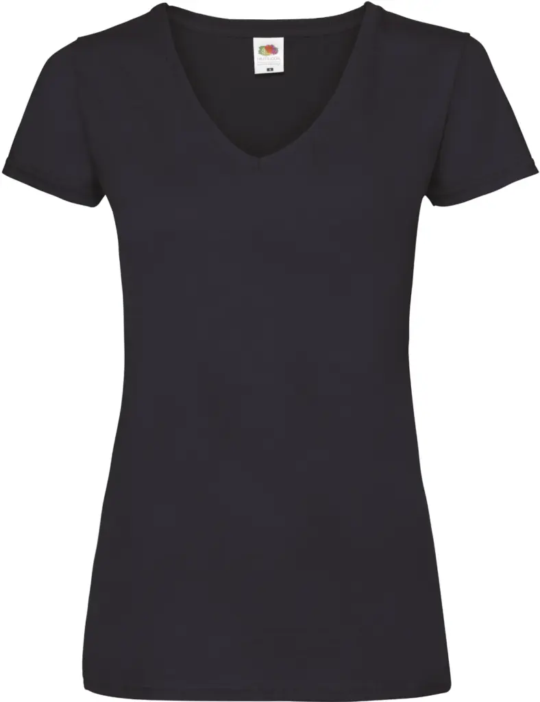 Lady-fit Valueweight V-neck T (61-398-0), deep navy — productfoto 7