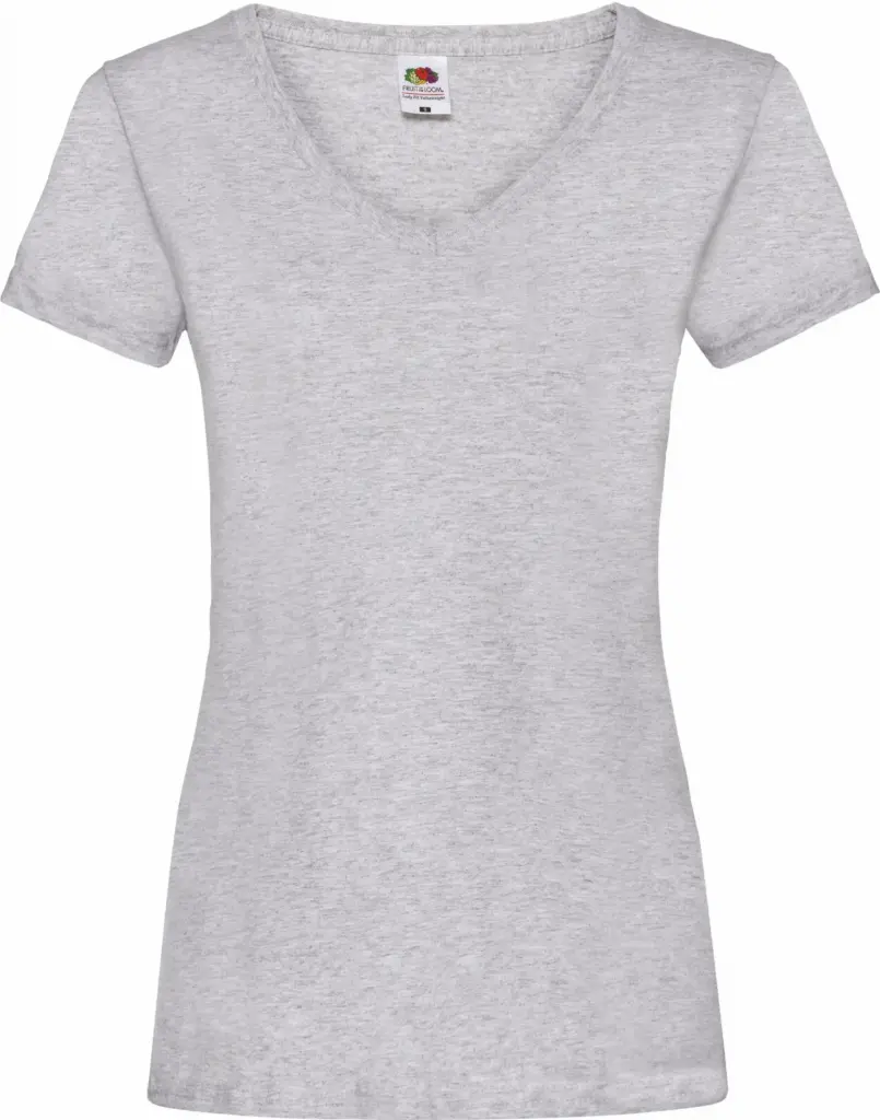 Lady-fit Valueweight V-neck T (61-398-0), heather grey — productfoto 8