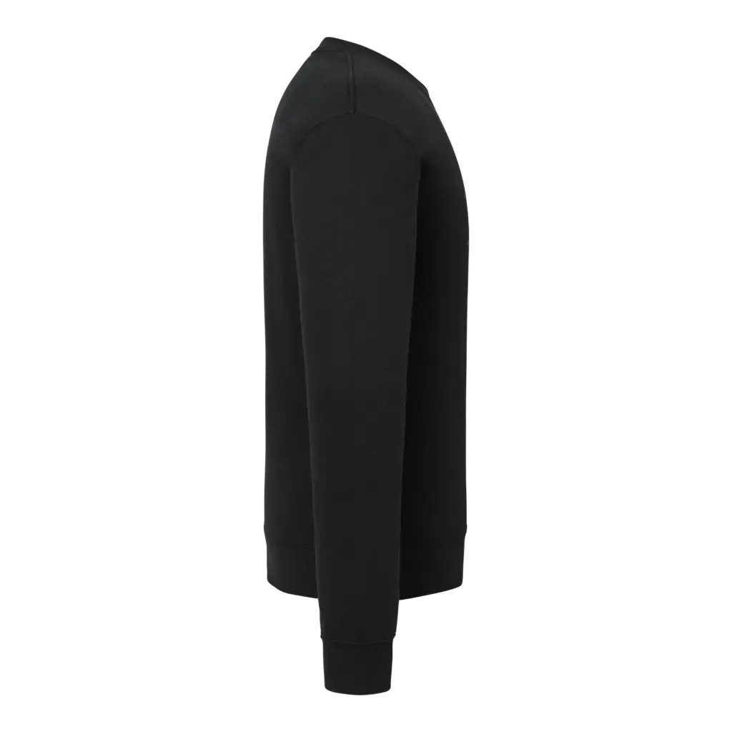 Katoenen heren sweater met ronde hals, black — productfoto 4