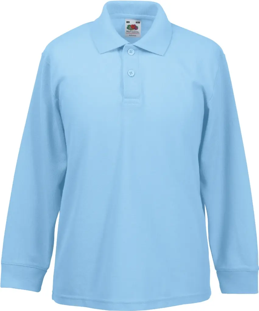 65/35 Polo met lange mouwen, sky blue — productfoto 7