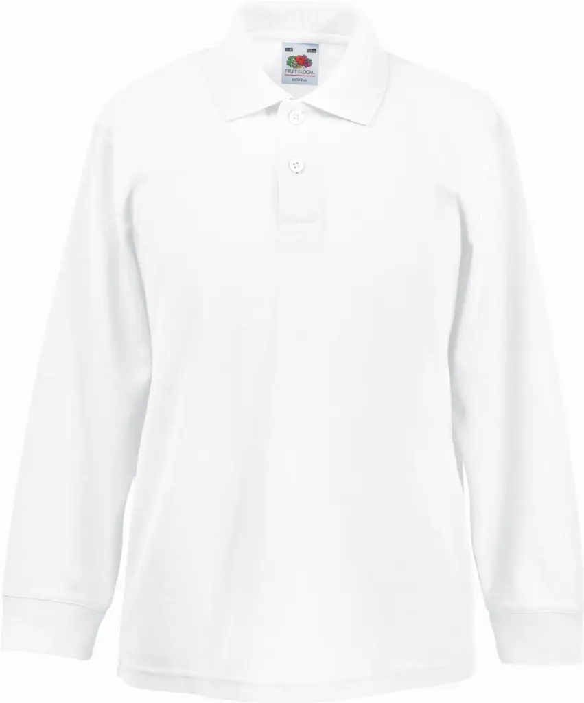 65/35 Polo met lange mouwen, white — productfoto 8