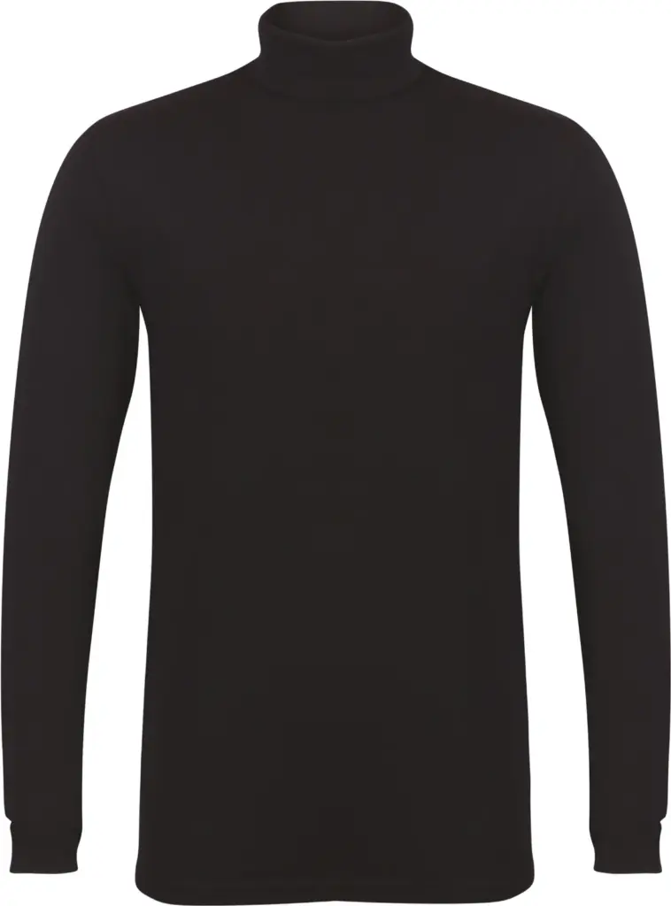 Men's Feel Good Stretch Rolkraag Neck Top, black — productfoto 2