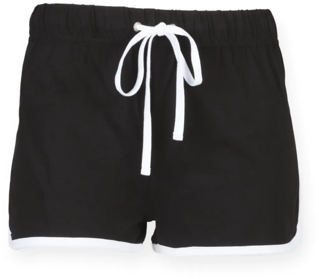 PS_SK069_BLACK-WHITE - Hidalgo-werbeartikel Women's Retro Short, black/white — productfoto 4