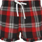Women's Tartan Frill Lounge Shorts, red / navy check — productfoto 5