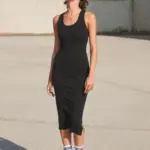 Lange T-shirt jurk met zwemmersrug