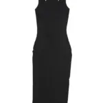 Lange T-shirt jurk met zwemmersrug, black — productfoto 3