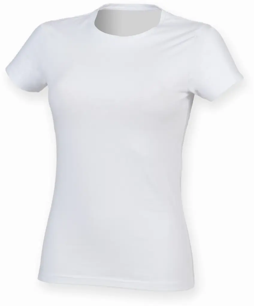 Women's Feel Good Stretch Crew Neck T-Shirt, white — productfoto 4