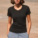 Ladies Stretch V-neck T-shirt