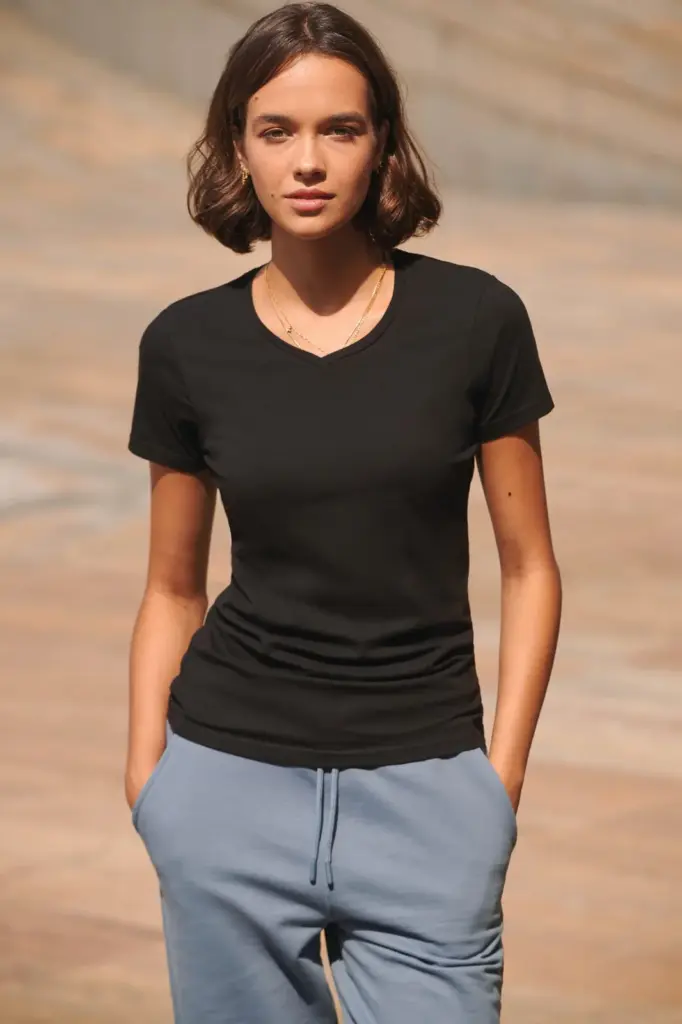 Ladies Stretch V-neck T-shirt