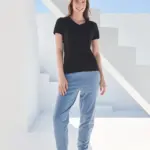 Ladies Stretch V-neck T-shirt — productfoto 2
