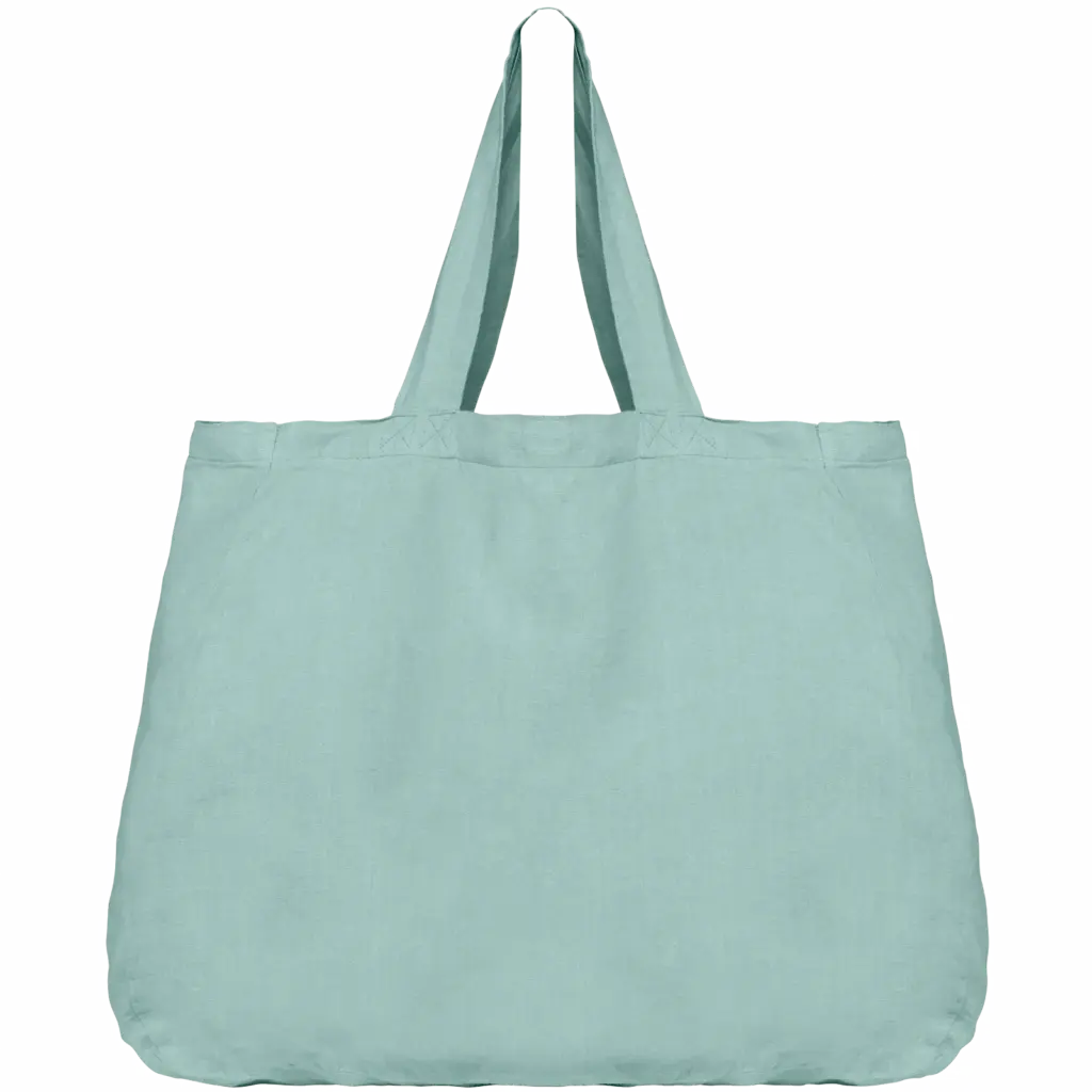 Linnen shopper, jade green — productfoto 5