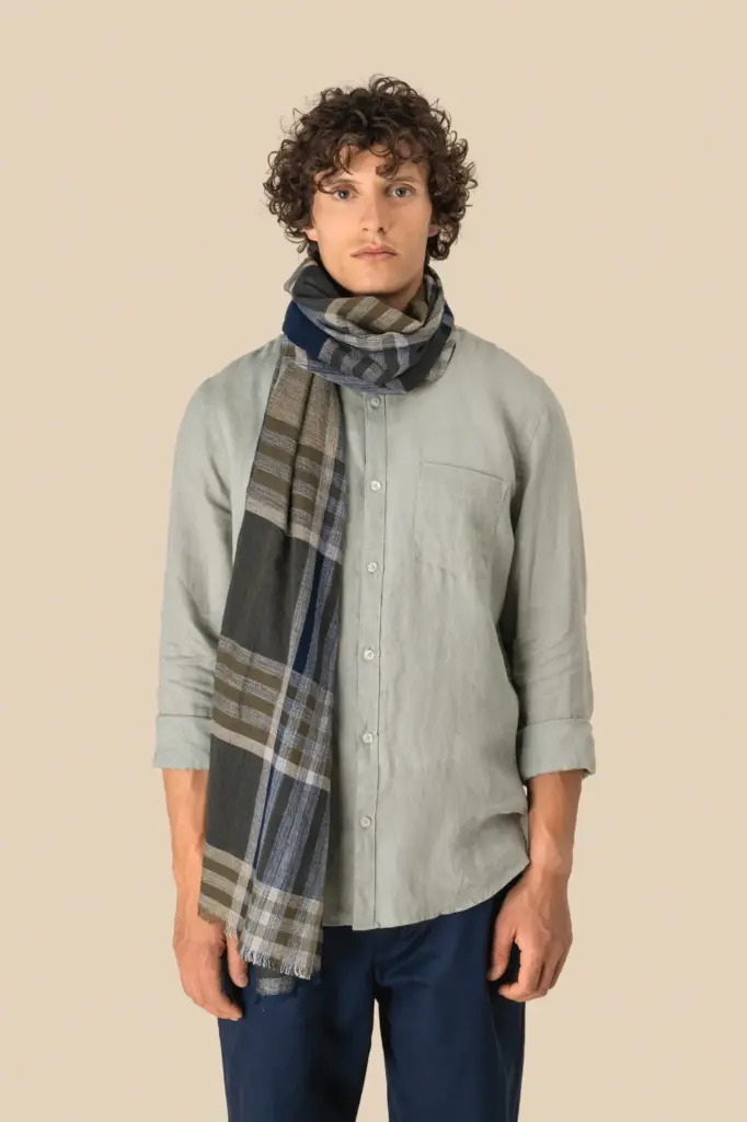 SP154_2025 - Hidalgo-werbeartikel Uniseks tulbanddoek met ruit- en streepmotief. — productfoto 2