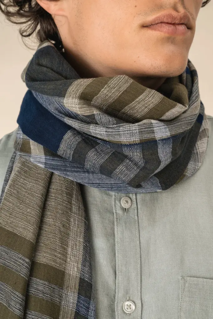 SP154-1_2025 - Hidalgo-werbeartikel Uniseks tulbanddoek met ruit- en streepmotief. — productfoto 3