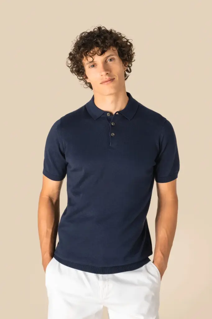 Ecologische tricot herenpolo