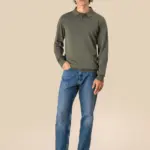 Ecologische herenpolo met lange mouwen — productfoto 2