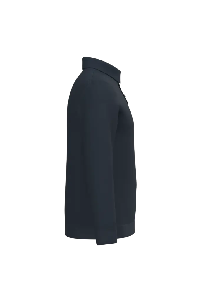Ecologische herenpolo met lange mouwen, navy blue — productfoto 5
