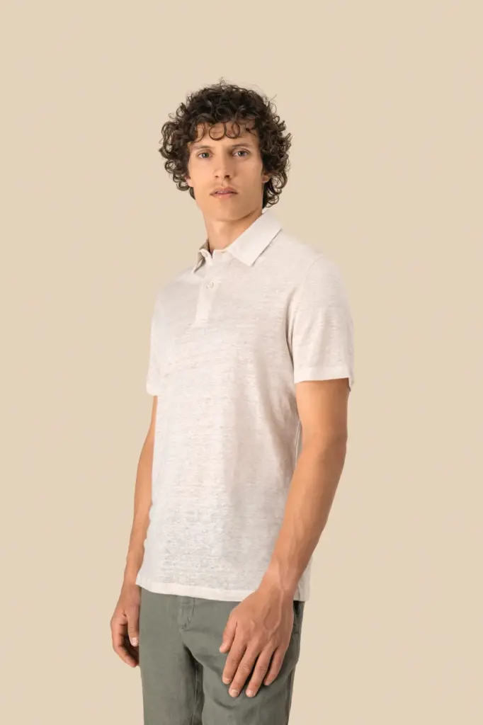 SP217-10_2025 - Hidalgo-werbeartikel Linnen herenpolo — productfoto 3