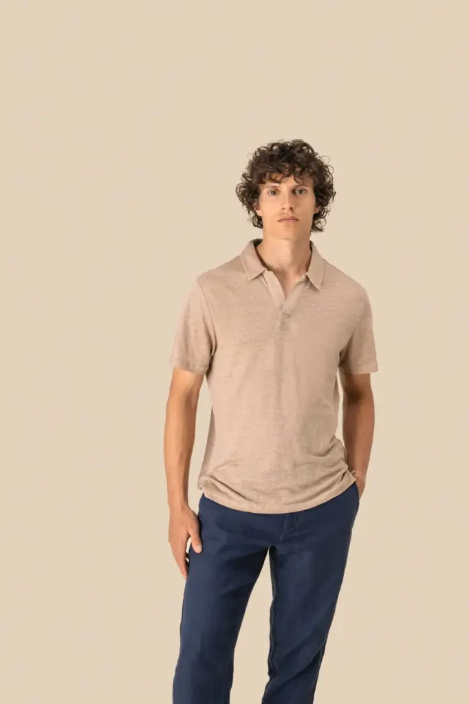 Linnen herenpolo — productfoto 3