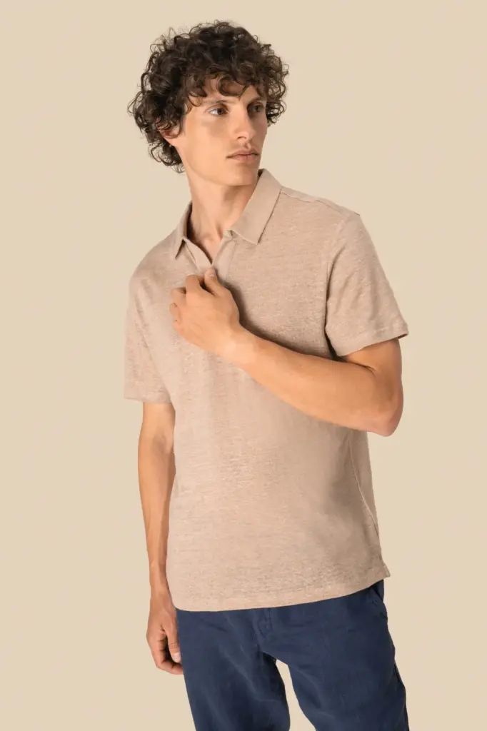 Linnen herenpolo — productfoto 4
