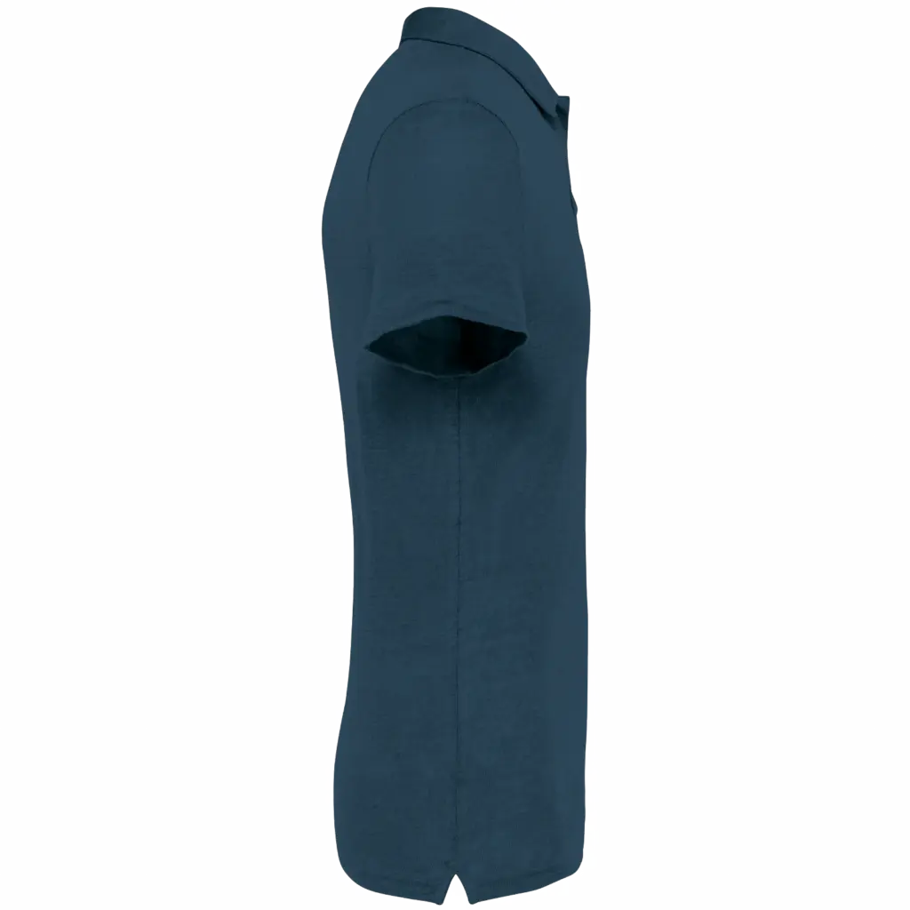 Linnen herenpolo, peacock blue — productfoto 11