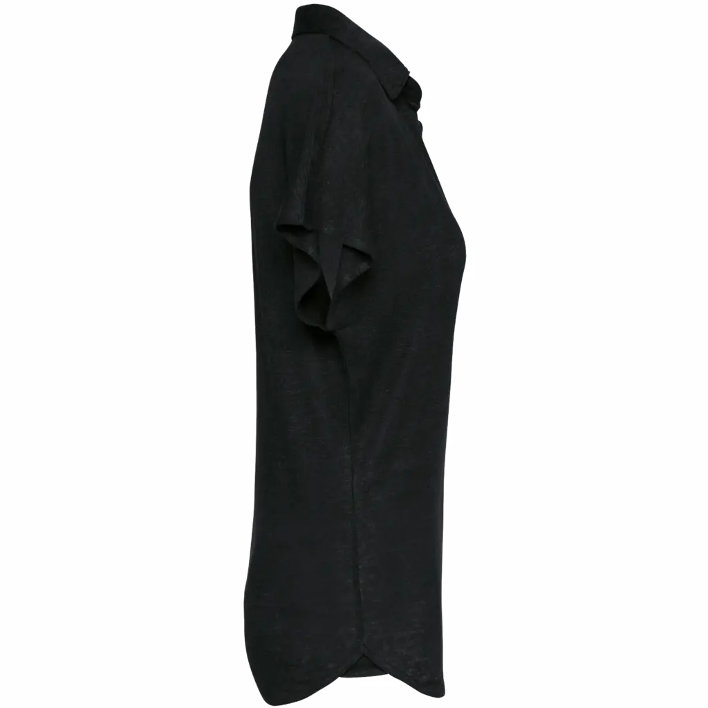 Linnen damespolo, black — productfoto 5