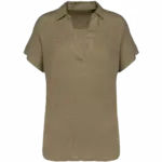 Linen Women's Polo SP221 Printed Breathable V-neck XS-Large — product photo 8