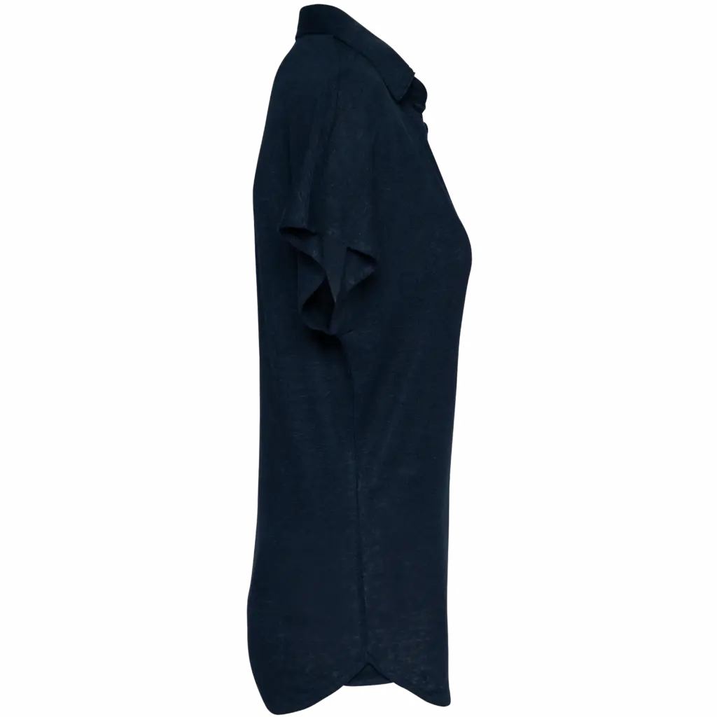 Linnen damespolo, navy blue — productfoto 8