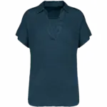 Linen Women's Polo SP221 Printed Breathable V-neck XS-Large — product photo 11