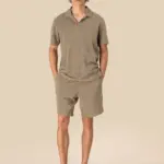 Ecologische badstof herenpolo — productfoto 2