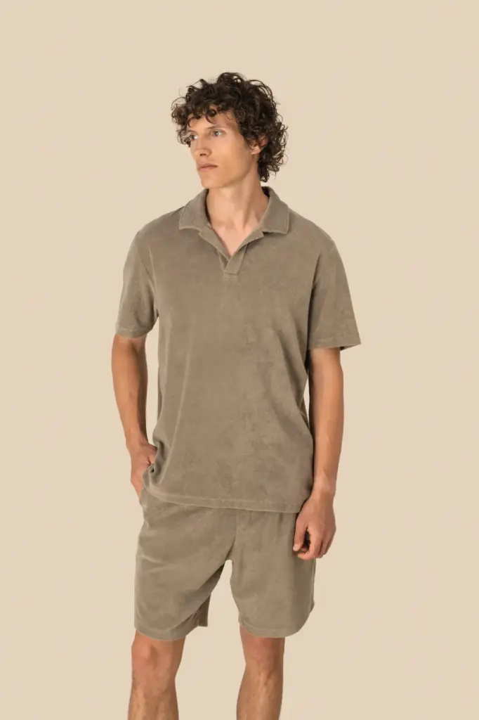 Ecologische badstof herenpolo — productfoto 3