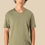 Ecologisch heren-T-shirt met slubhals en afhangende schouders