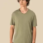 Ecologisch heren-T-shirt met slubhals en afhangende schouders — productfoto 3
