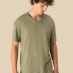 Ecologisch heren-T-shirt met slubhals en afhangende schouders — productfoto 4