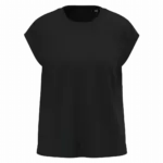 PS_SP306_BLACK - Hidalgo SP306 - Dames-T-shirt van verantwoorde materialen zonder mouwen met schoudervullingen, black