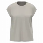 SP306 - Dames-T-shirt van verantwoorde materialen zonder mouwen met schoudervullingen, ivory — productfoto 2
