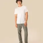 Linnen heren-t-shirt ronde hals kraag — productfoto 2
