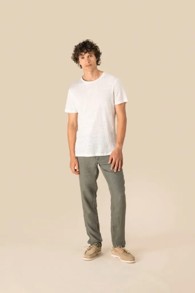 SP320_2025 - Hidalgo-werbeartikel Linnen heren-t-shirt ronde hals kraag — productfoto 2