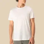 Linnen heren-t-shirt ronde hals kraag — productfoto 3
