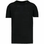 Linnen heren-t-shirt ronde hals kraag, black — productfoto 6