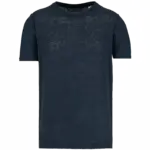 Linnen heren-t-shirt ronde hals kraag, navy blue — productfoto 8