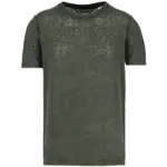 Linnen heren-t-shirt ronde hals kraag, organic khaki — productfoto 9