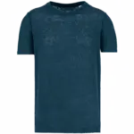 Linnen heren-t-shirt ronde hals kraag, peacock blue — productfoto 10