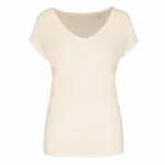 Linnen dames-t-shirt V-hals, ivory — productfoto 7